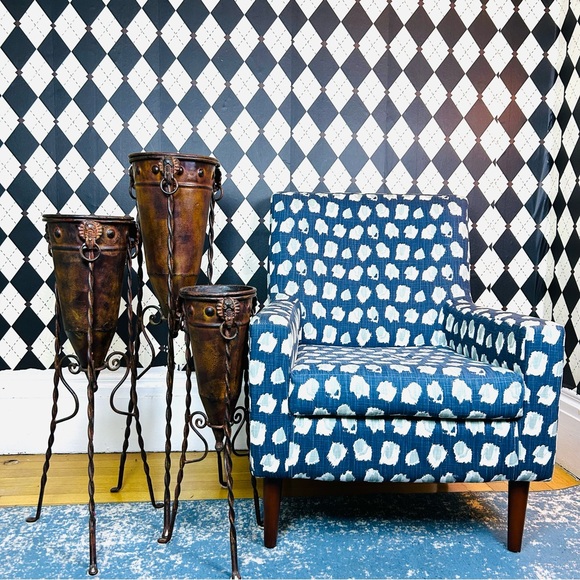 Primitive-Modern Sculptural Floor Vessels Totemic Metal Forms on Forged Stands - Picture 9 of 17